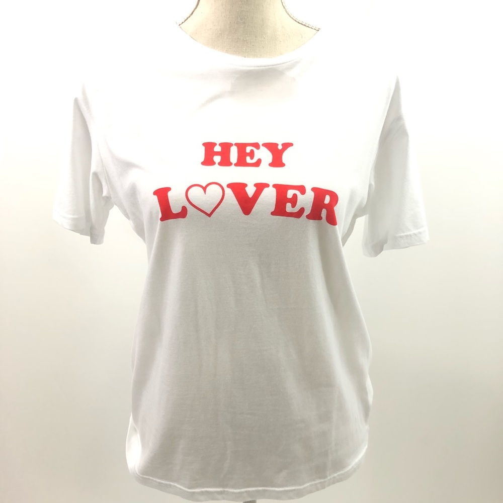 HEY LOVER Tee Ink White Boyfriend Fit T-Shirt NWT